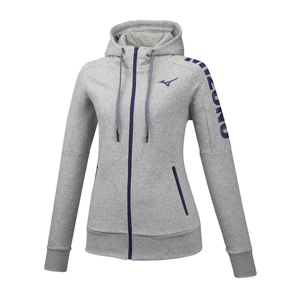 Womens Mizuno Heritage Zip Hoodie Grey Philippines (OGXWDI437)